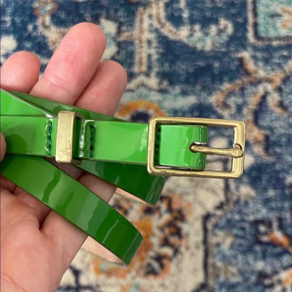 J Crew Green Patent Leather Belt